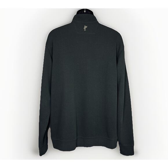 Ashworth Ez-Tech Mens LG Black Quarter Zip Sweatshirt Knit Golf Cotton Sweater - Picture 2 of 7